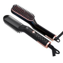 Ionic Hair Straightener Brush Fast Heating Hair (Black)