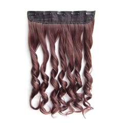 Long Curly Hairpiece with Five Clips One Piece Clip in Hair