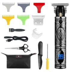 Electric Hair Trimmer Engraving All-metal Body LCD Display