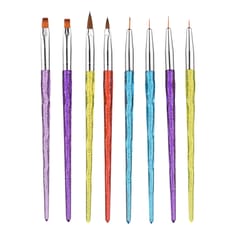 8pcs Professional Nail Art Brushes Pens Acrylic UV Gel (Multicolor)