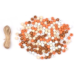 200PCS 16MM Halloween Craft Wooden Beads Natural Farmhouse (Multicolor)