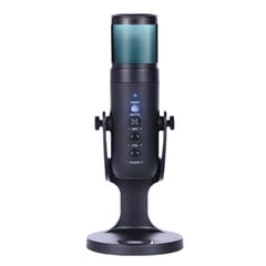 USB Condenser Microphone Tabletop Desktop RGB Microphone (Black)