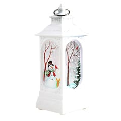 Christmas Snow Globe Lantern LEDs Hang-ing Lamp Warm Night (The latest trumpet snowman)