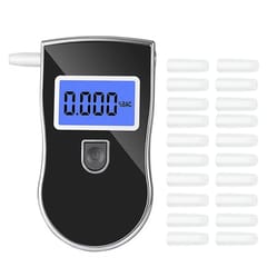Alcohol Tester, Handheld Breathalyzer with Blue Backlight (Black)