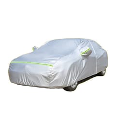 Car Cover Full Sedan Covers with Reflective Strip Sunscreen (Silver)