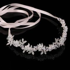 Noble Crystal Rhinestone Bridal Headpieces Satin Ribbon Wedding Hair Accessories for Brides Tiaras Crowns Headbands