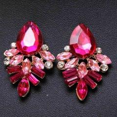 Fashion Jewelry Earrings Handmade Rhinestone Sweet Stud Crystal Dangle Earrings(Black)