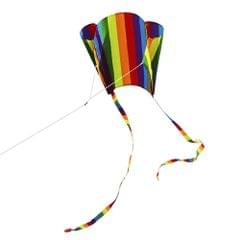 Colorful Parafoil Kite with 200cm Tails 30m Flying Line Outdoor Soft Fly Kite Toy for Kids