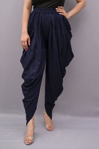 Solid Navy Blue Dhoti