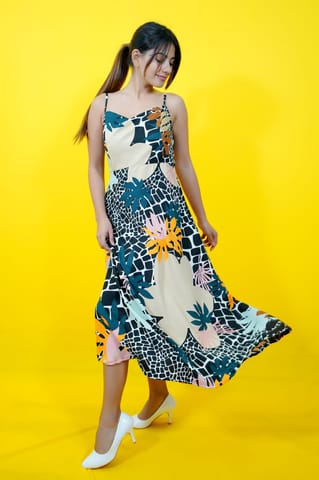 Floral Print Summer Midi Dress