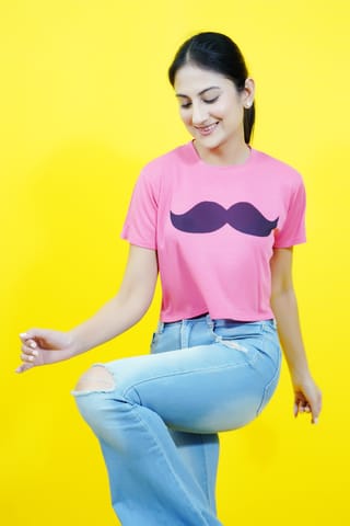 Pink Moustache Marvel Tee