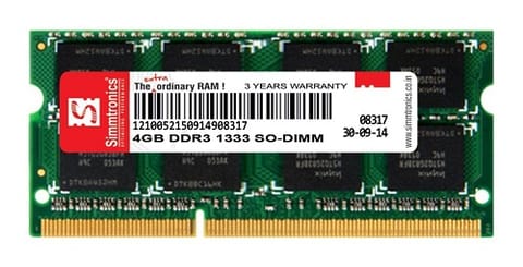 4GB DDR3 1333 Mhz Laptop Ram Simmtronics