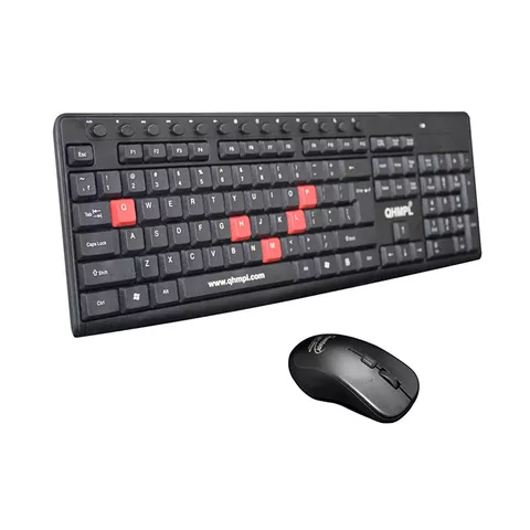 Quantum Wireless Keyboard Mouse Multimedia Combo QHM 9600