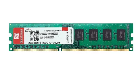 2 GB DDR3 1600 MHZ DESKTOP RAM  Simmtronics