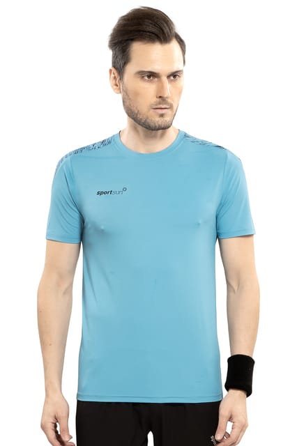 Sport Sun Round Neck T Shirt Sky Blue PPT 01
