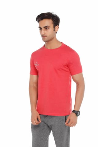 Sport Sun Self Design Men Red Round Neck Cotton T Shirt SS 01