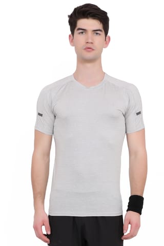 Sport Sun Solid Men T Shirt Light Grey PLCT 19