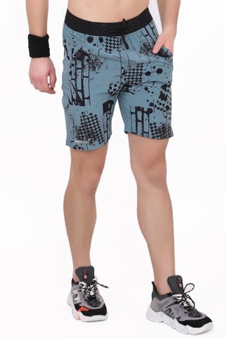 Printed Men NS Lycra Teal Shorts