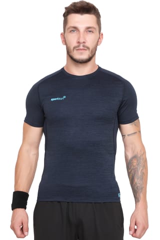 Sport Sun Solid Men Navy Blue Cool Run T Shirt CRT 01
