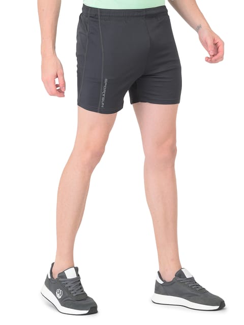 Sport Sun Solid Men Dark Grey Gym Shorts GS 01