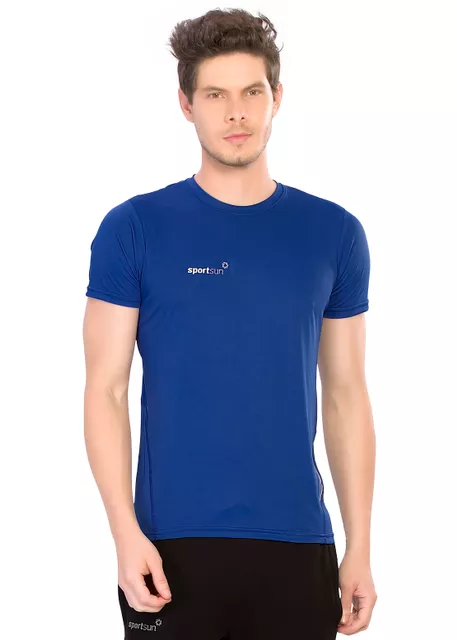 Royal Blue Round Neck T-shirt  for Men