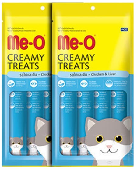 Me-O Creamy Chicken and Liver Creamy Treats For Cat and Kitten (2 Pack)