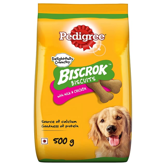 Pedigree Biscrok Biscuits Dog Treats (Above 4 Months) - Milk and Chicken Flavor