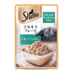 Sheba Premium Wet Cat Food - Fish with Dry Bonito Flake Flavor - 35 g