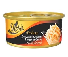 Sheba Premium Wet Cat Food Can - Succulent Chicken Breast in Gravy Flavor - 85 g X 4