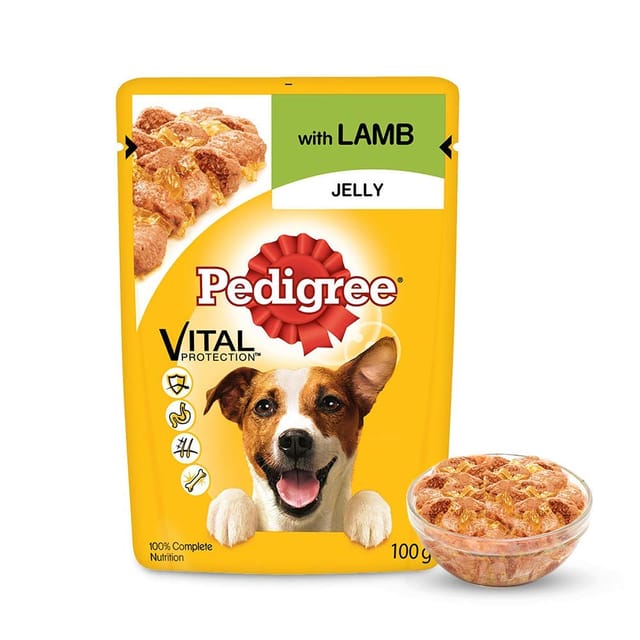 Pedigree Adult Vital Protection Lamb in Jelly Wet Dog Food - 100 g