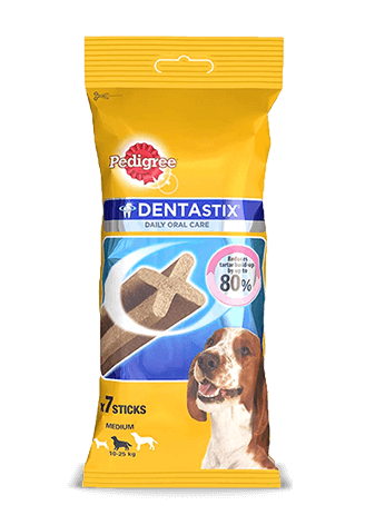Pedigree Dentastix Medium Breed (10-25 kg) Oral Care For Adult Dogs (7 Sticks)