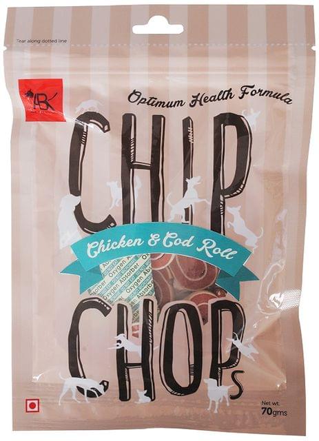 Chip Chops Chicken and Cod Roll Dog Treat, 70g, Optimum Health Formula