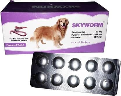 SkyEc SKYWORM (Deworming) (1 Tablet) for The Removal & Control of Worms in Dog's Stomach