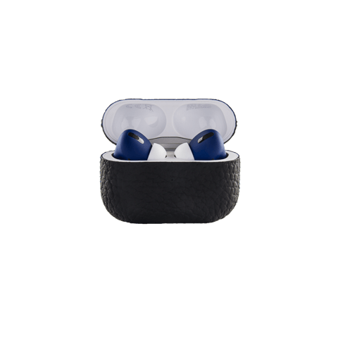 Apple AirPods Pro Calf Black with Blue By Merlin Craft
