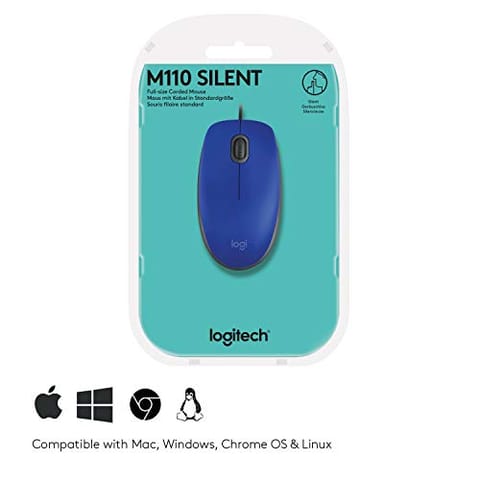 Logitech M110 Silent - BLUE - USB - N/A - EMEA - ARCA M110S