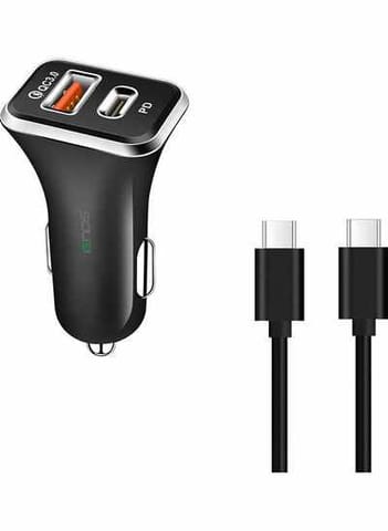 Iends Car Charger with Dual Ports (Type-C and USB) IE-AD641