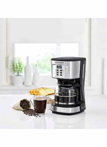 Programmable Coffee Machine 12 Cup Coffee Maker For Drip Coffee And Espresso With Glass Carafe 150 ml 900 W DCM85-B5 Black/Silver