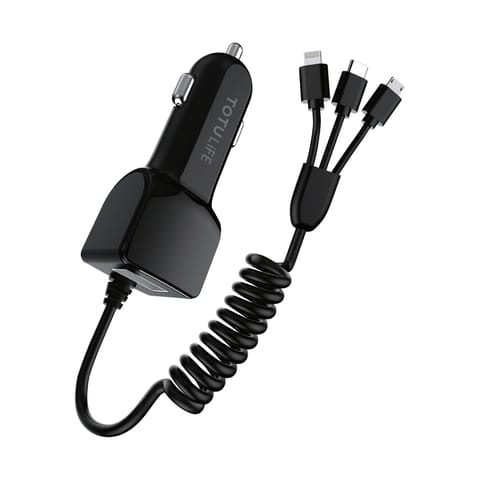 Sharp Series 3-in-1 Car Charger - Black