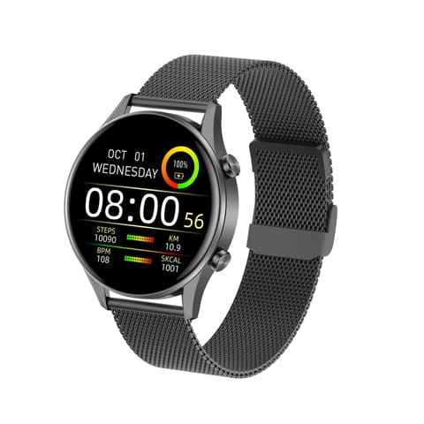 Smart Watch TALK with Metal Strap - Black