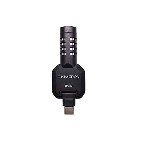 CKMOVA | Flexible Compact Condenser Microphone | 180 Degree Rotation | Low-cut Filter 120Hz - Gain Switch with 2 Levels -10dB, 0dB - Plug and Play | No Battery Needed | for USB Type-C Devices | Black