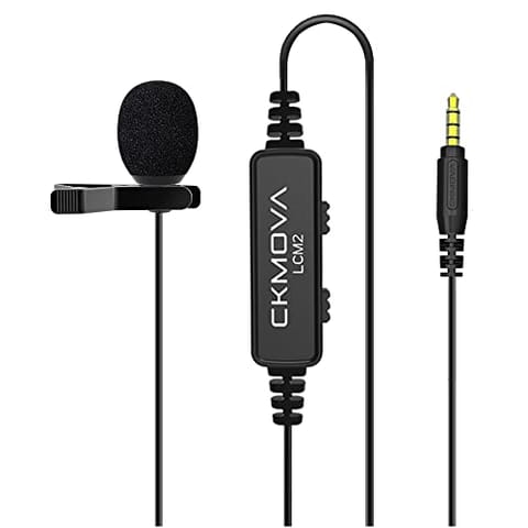 CKMOVA | Lavalier Microphone | 3.5mm TRRS Audio Output | Low-cut Filter Function 120Hz-Broadcast Quality-Camera/ Phone Switch | No Battery Required | for DSLR,Mobile,Recorder,PC,Mac | 6m Cable | Black