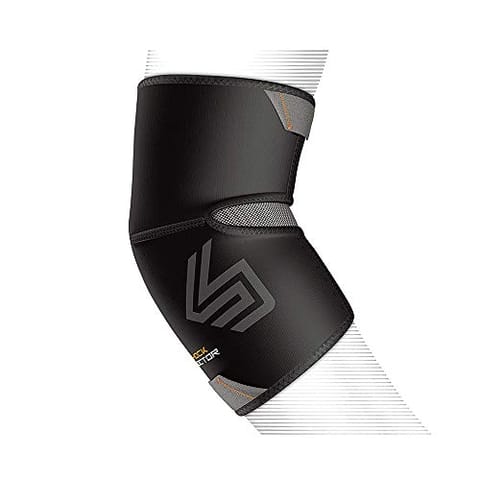 Shock Doctor Elbow Compression Sleeve with Extended Coverage, For Men & Women, Medium Size - Black