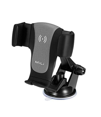 MiLi Carmate Wireless Car Charger Mount 10W [Fast Charge] [360? Rotatable & Flexible] [Built-In Intelligent Chip for Safer Charging] - Compatible with Wireless Charging Capable DevicesWood