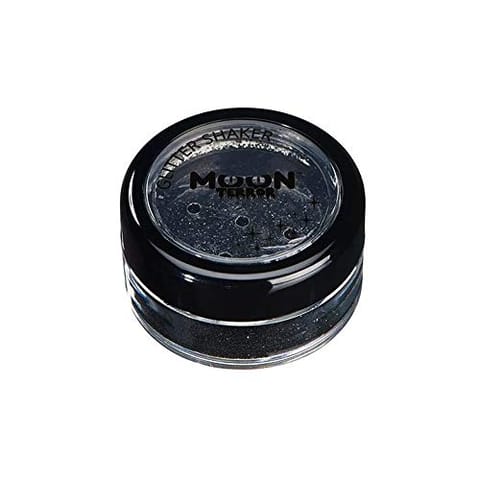Moon Terror Halloween Glitter Shaker[Party Makeup] for the Face & Body Easily add Sparkles to your Horror looks like a Pro for Kids/Adults Easter/Halloween/Christmas - 5g - Midnight Black