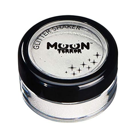 Moon Terror Halloween Glitter Shaker [Party Makeup] for the Face & Body Easily add Sparkles to your Horror looks like a Pro for Kids/Adults Easter/Halloween/Christmas - 5g - Wicked White