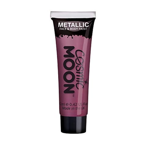 Moon Cosmic Metallic Face Paint makeup [Halloween/Party Makeup] for the Face & Body, Create Mesmerizing Metallic Face Paint Designs for Kids/Adults - 12ML - Pink