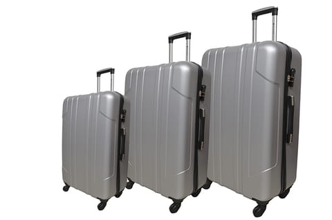 طقم حقائب سفر صلبة من نيو ترافيل 3 قطع 4 وات 2200-3P- فضي
