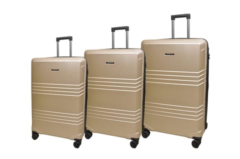 تراك طقم حقائب سفر بعجلات صلبة 3 قطع 4 وات مزدوج ZX9501-Champagne