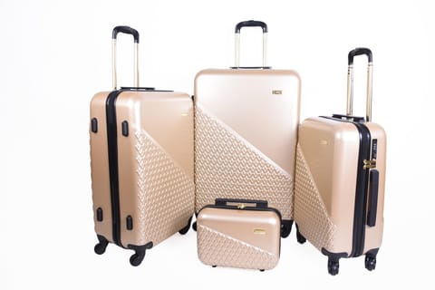 تراك طقم حقائب سفر بعجلات صلبة 4 قطع 4 واط ، 3239S-4P-Champagne Gold