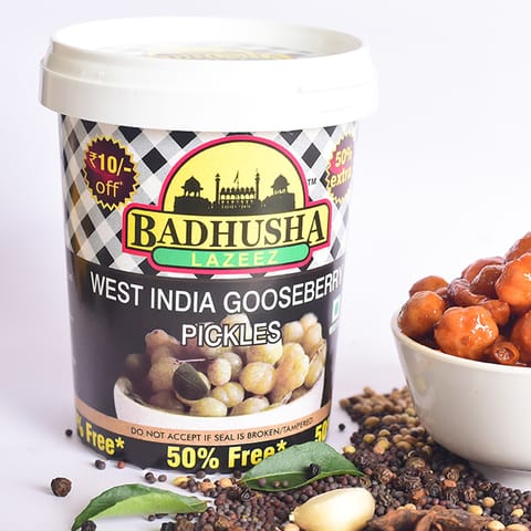 Badhusha Lazeez Pickles West Indian Gooseberry Pickles with 50% Extra Free